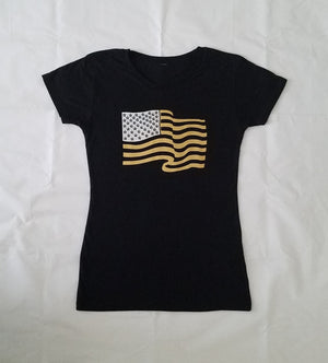 GOLDEN AMERICAN FLAG T-SHIRT