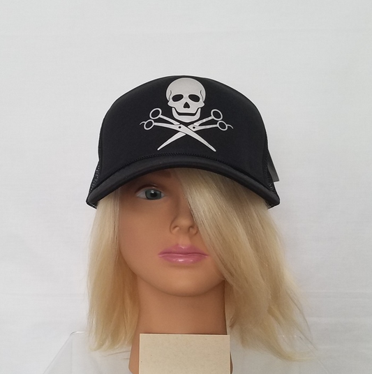 FRONT SKULL WITH SCISSOR HAT