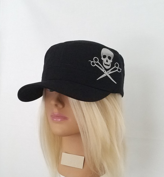 SKULL WITH SCISSOR HAT (SIDE)