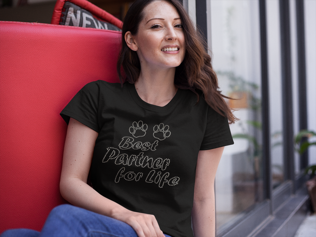 Best Partner for Life Rhinestone Women's T-Shirts