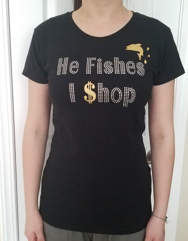 HE FISHES I SHOP T-SHIRT