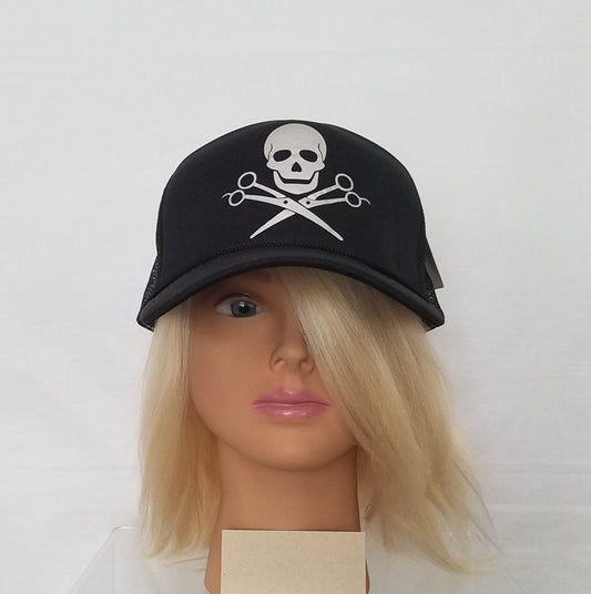 SKULL WITH SCISSOR HAT (FRONT)