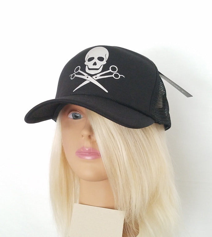 SKULL WITH SCISSOR HAT (FRONT)