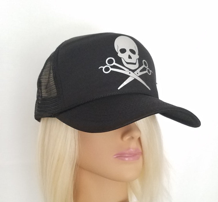 SKULL WITH SCISSOR HAT (FRONT)